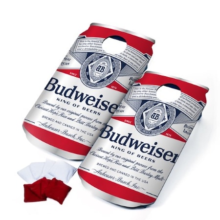 Toy Time Budweiser Cornhole Outdoor Game Set, 2 Wooden Anheuser-Busch Can-Shaped Boards with 8 Bean Bags 806532XIO